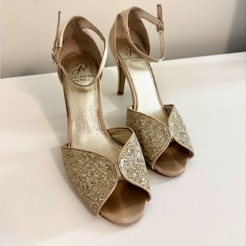 Gold Adrianna Papell heels